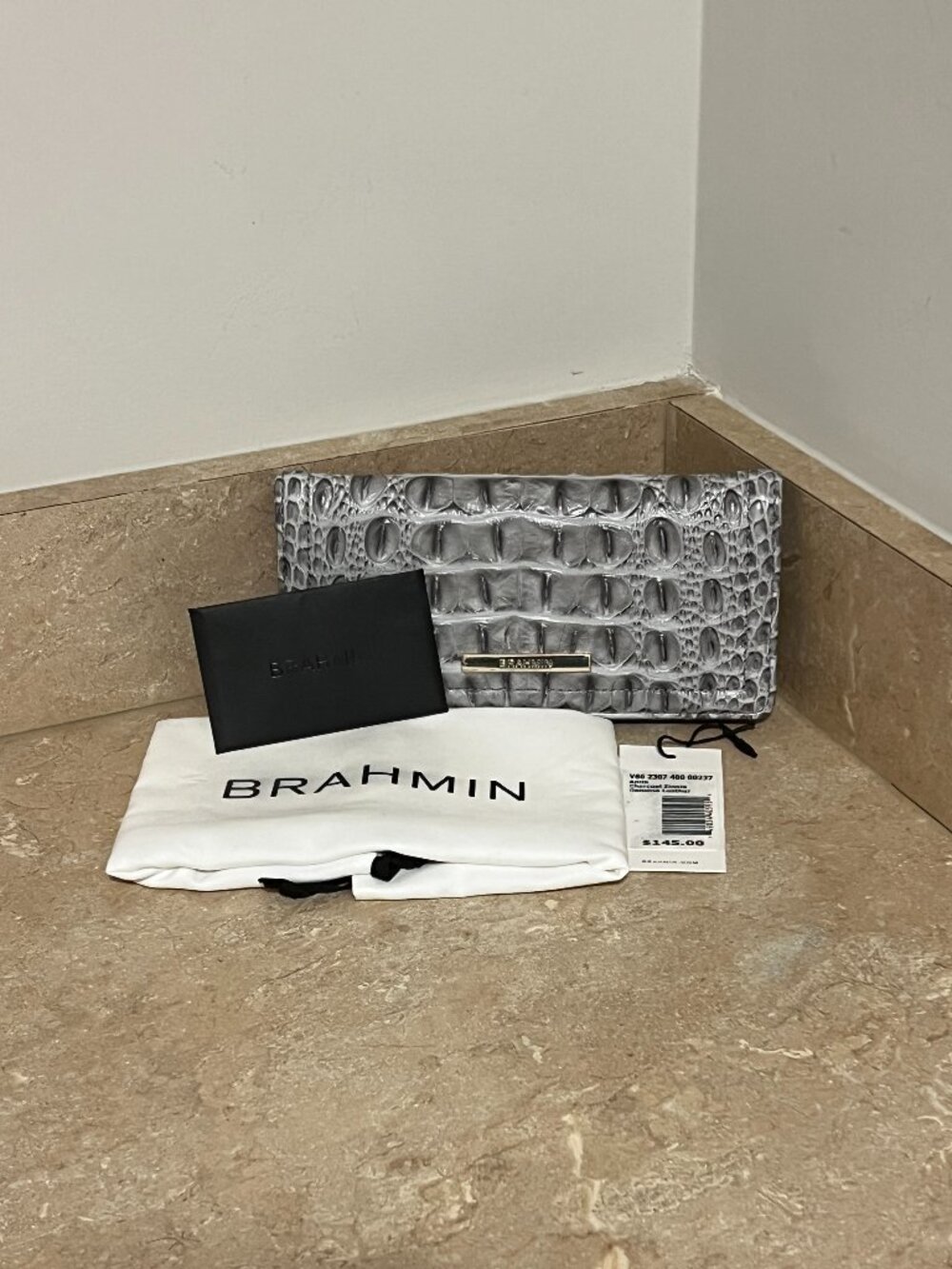 Brahmin Ady Wallet Dove Alden Road W/ Dust Bag